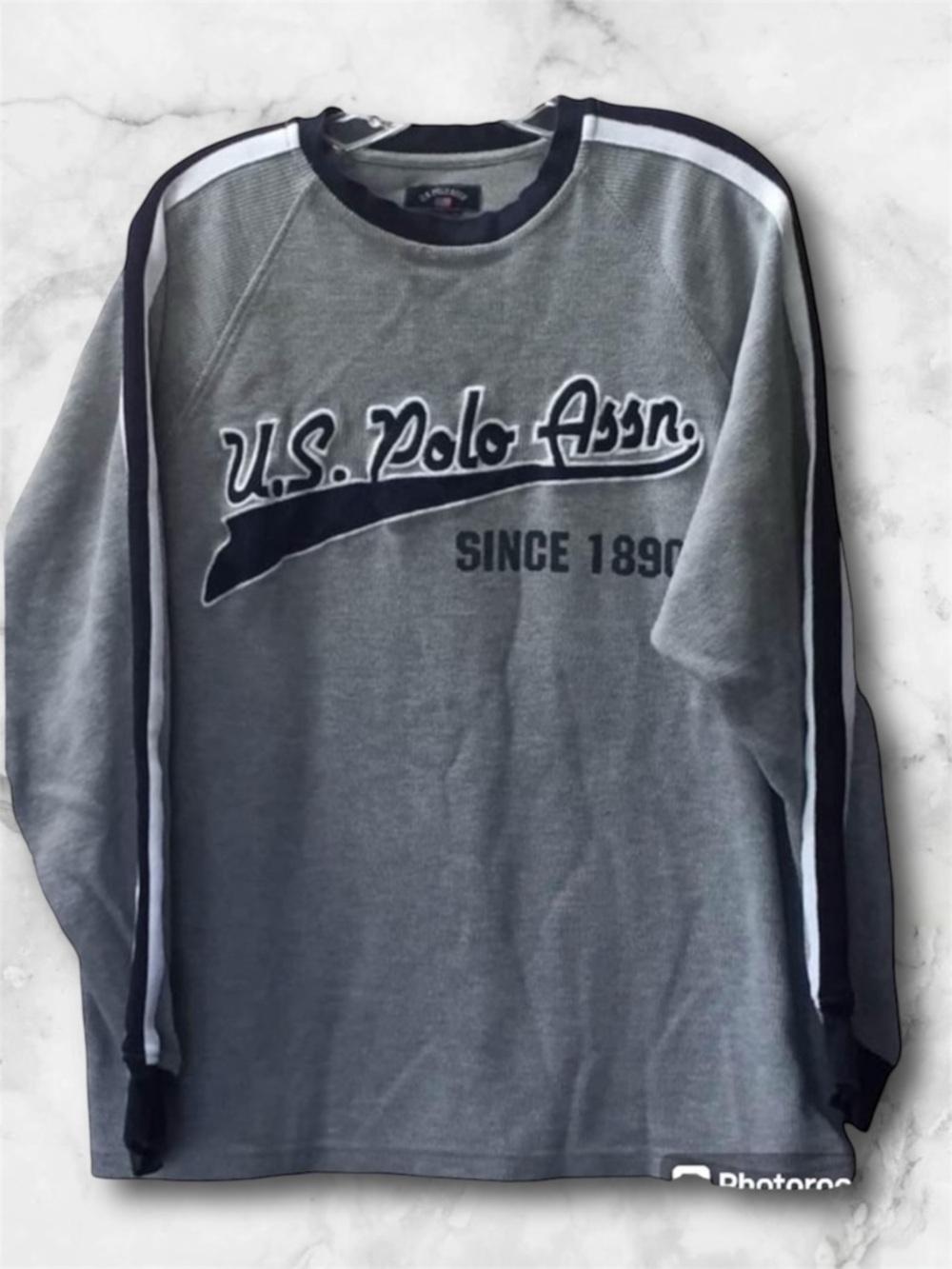 Men’s US Polo Association Thermal Jersey Gray Black Warm Size Large
